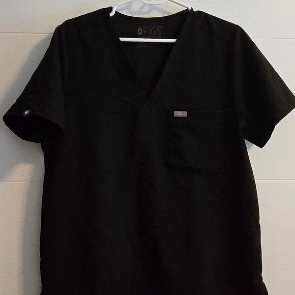 FIGS Catarina One-Pocket Scrub Top SIZE L BLACK - Picture 1 of 2